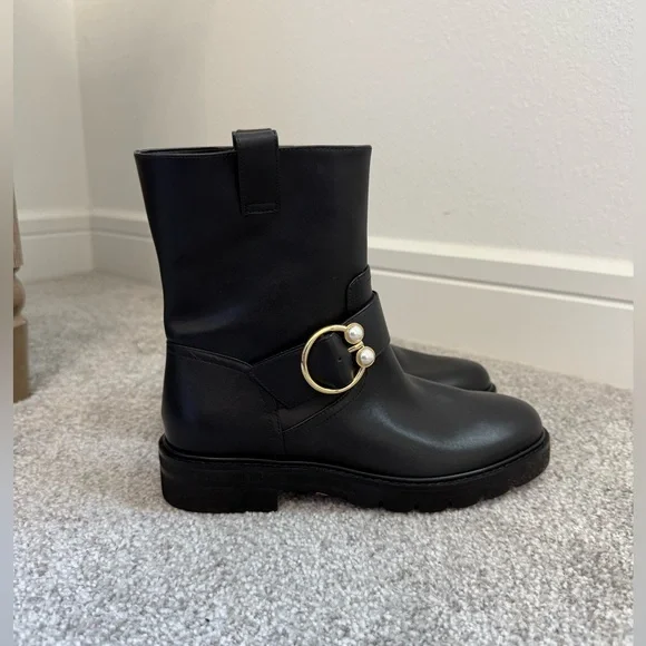 Stuart Weitzman Black Arlo Ankle Boots Size 5 - Picture 2 of 7